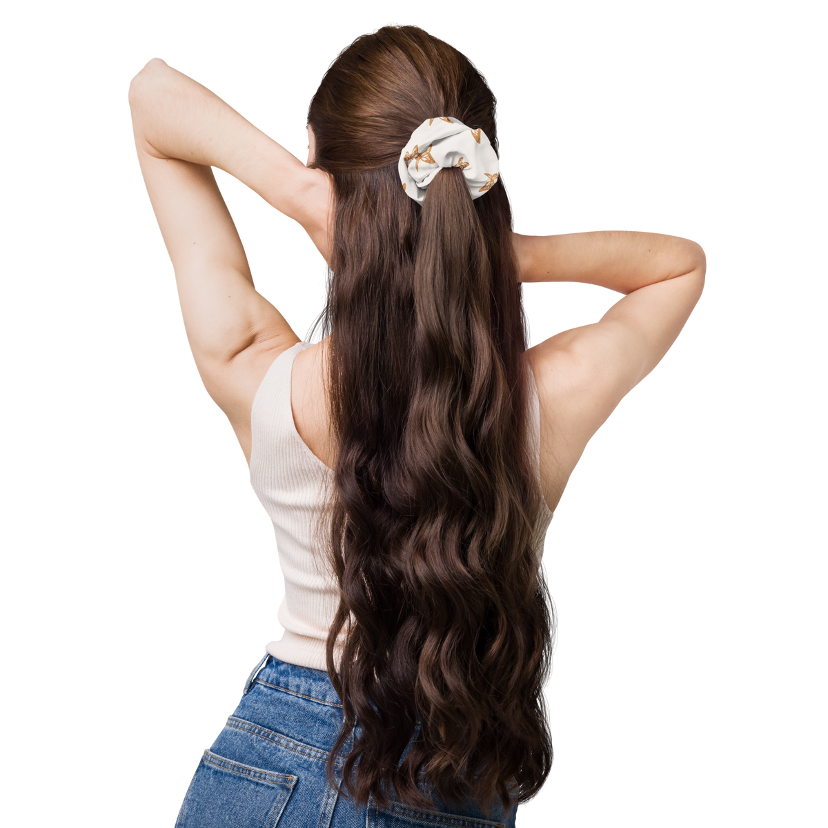 Women's Conference White and Gold Scrunchie